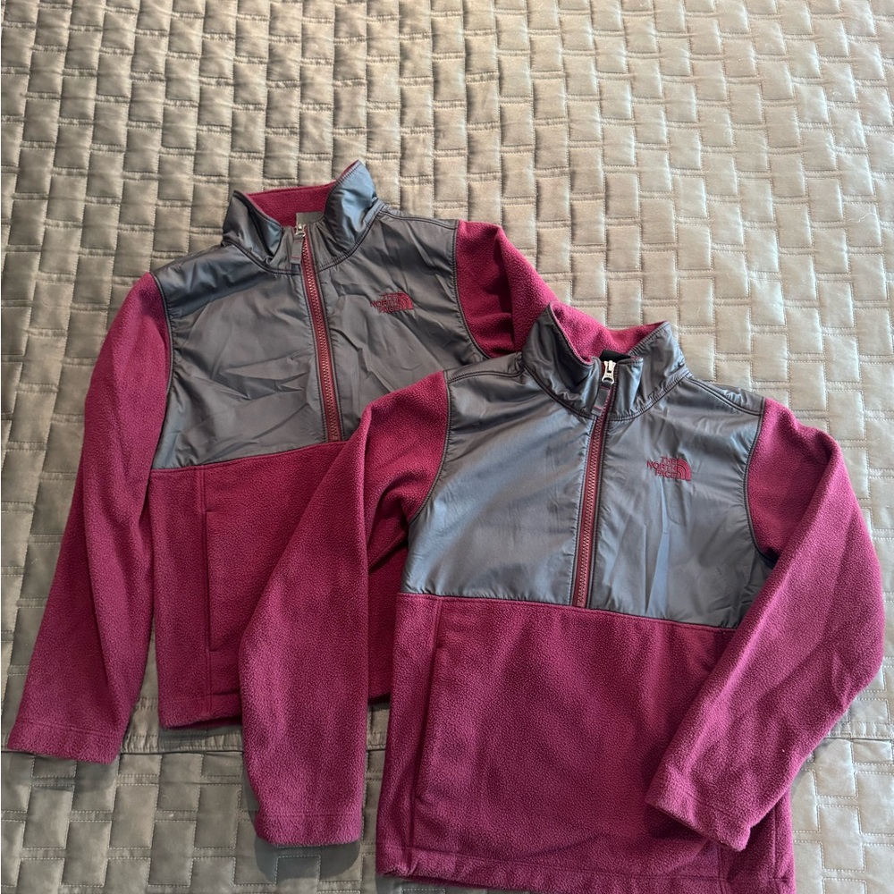 The North Face Kids' Maroon and Gray Fleece Sweatshirt